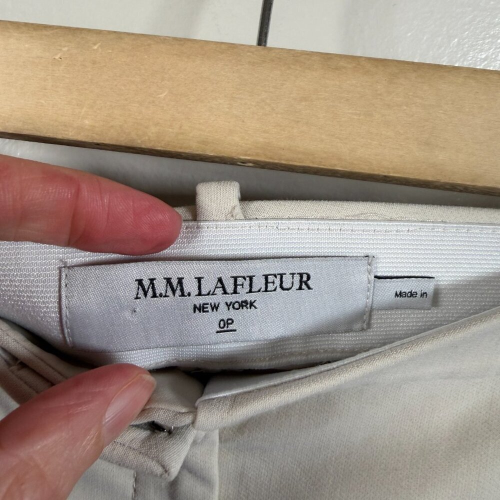MM Lafleur Curie Pants Size 0P Beige Bone Power Stretch Work Office Career - Picture 3 of 10